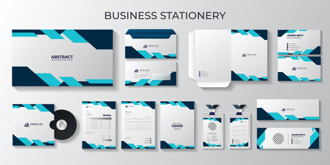 Fototapeta na wymiar professional business stationery and identity, branding, Presentation Folder, Business card, Letterhead, Id card, Envelope, Invoice, CD cover, Book Cover design, Email signature, Presentation folder, 