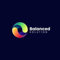 Vector Logo Illustration Abstract Balanced Gradient Colorful Style