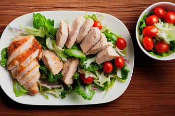 grilled chicken with vegetables