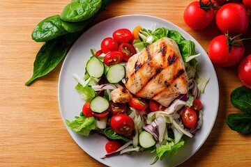 grilled chicken with vegetables