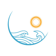 Fototapeta na wymiar Sea wave logo icon