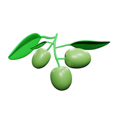 PNG 3d rendering of olive vegetable for your content asset needs