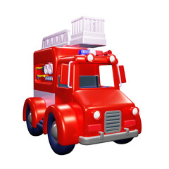 PNG 3d rendering of fire truck for your content asset needs