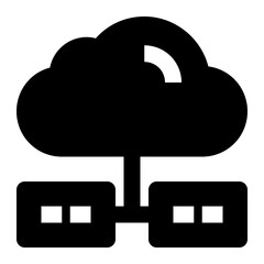Icon Cloud Data With Style Glyph