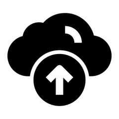 Icon Cloud Upload With Style Glyph