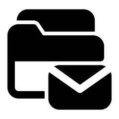 Icon Mail Folder With Style Glyph