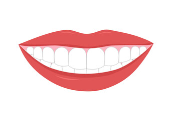 Woman beautiful smile teeth concept vector illustration on white background.