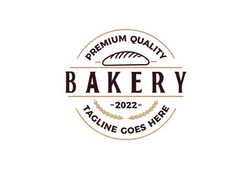 Vintage Retro Bake Bakery Badge Label Seal Stamp Logo Design