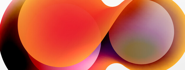 Fluid abstract background. Liquid color gradients composition. Round shapes and circle flowing design for wallpaper, banner, background or landing