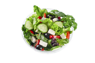 Fresh vegetable salad with cheese