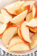 Sliced red apples