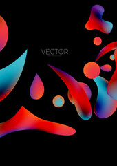 Fluid water drop shape composition abstract background. Vector illustration for banner background or landing page