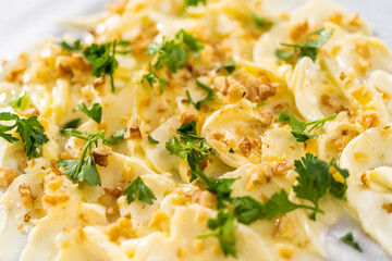 Butter board with vegetables and bread