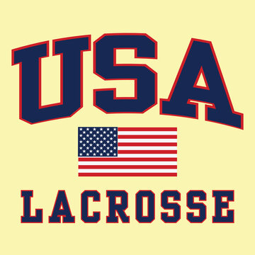 vector image of american flag with Lacrosse typo
