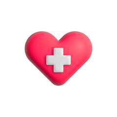 health heart icon 3d vector