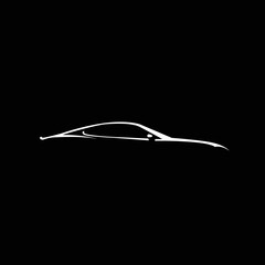 Sports Car Silhouette Vector Illustration
