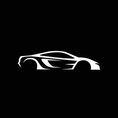 Sports Car Silhouette Vector Illustration

