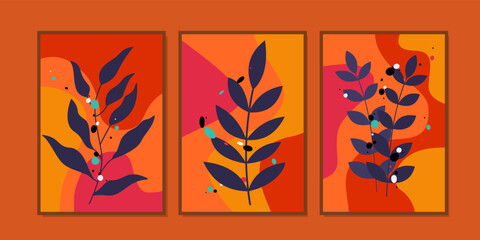 Fototapeta na wymiar abstract botanical wall art poster prints.Design for wall decoration, interior, prints, cover,catalog