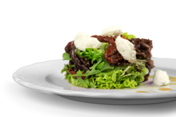 Salad With Smoked Eel with Unagi Sauce. Japanese Food