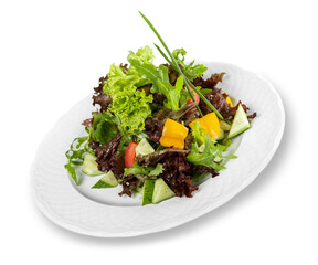 Fresh vegetable salad with cheese