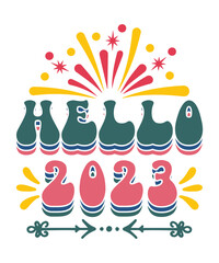 Happy New Year 2023 retro new year SVG cut file, Retro new year shirt svg, New Years eve PNG for sublimation - Commercial Use, Digital File, Retro Cheers To The New Year Vintage Sublimation Png
