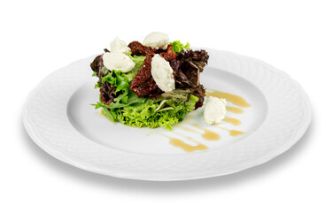 Salad With Smoked Eel with Unagi Sauce. Japanese Food