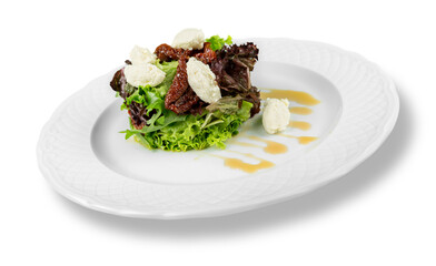 Salad With Smoked Eel with Unagi Sauce. Japanese Food