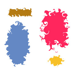set of color splashes and blots