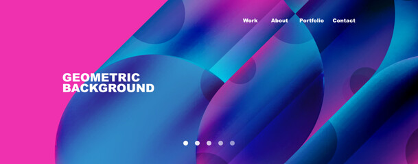 Metallic shiny fluid colors with geometric elements. Geometric abstract background for Wallpaper, Banner, Background, Card, Book Illustration, landing page
