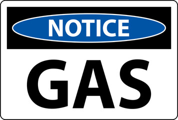 Notice Flammable Sign GAS On White Background