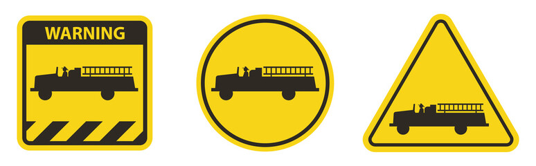 Emergency Vehicle Crossing Sign On White Background