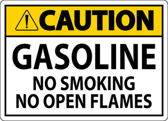 Fototapeta premium Caution Sign Gasoline ,No Smoking, No Open Flames