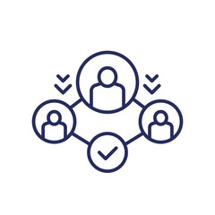 community line icon, united people