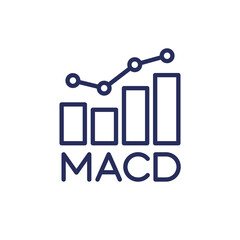 MACD trading indicator line icon, vector