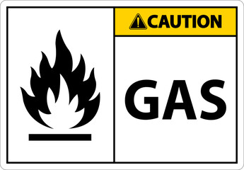 Symbol Caution Sign Gas On White Background