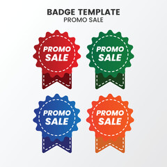 Flat sale badge template collection