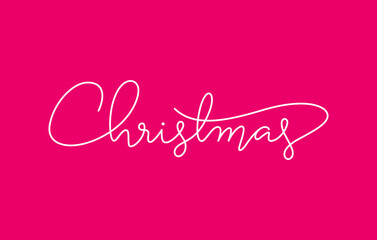 christmas lettering design in continuous line drawing vector