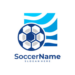 Obraz premium Wave Soccer logo template, Football Wave logo design vector