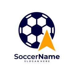 Click Soccer logo template, Football Touch logo design vector