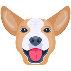 Premium flat icon design of dog 