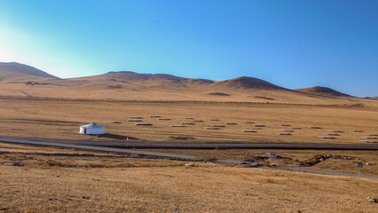 Nature in Mongolia on a sunny day