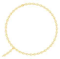 Gold Bracelet Jewelry Vector, Classic Gold Metal Circle chain frame Design on White background