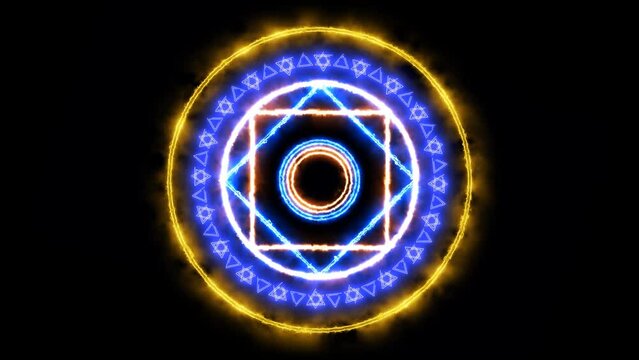 Magic circle powerful topaz color energy with double heaven six stars rotating