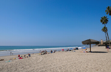 Obraz na płótnie Canvas Beach next to the San Clemente Pier in Orange County, California, USA