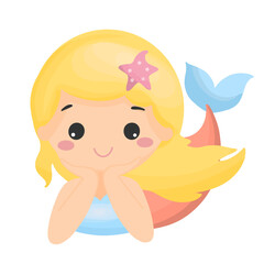 cute little mermaid cartoon character illustration