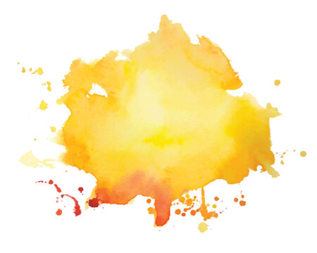 hand painted yellow watercolor stain abstract background