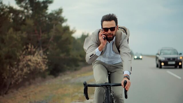 businessman late for meeting . traffic jam in city