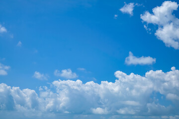 Naklejka na ściany i meble blurred blue sky and white clouds for background