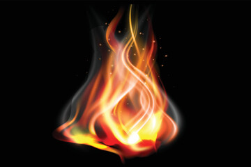 Realistic fire flame background