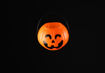 Halloween bucket isolated on black background